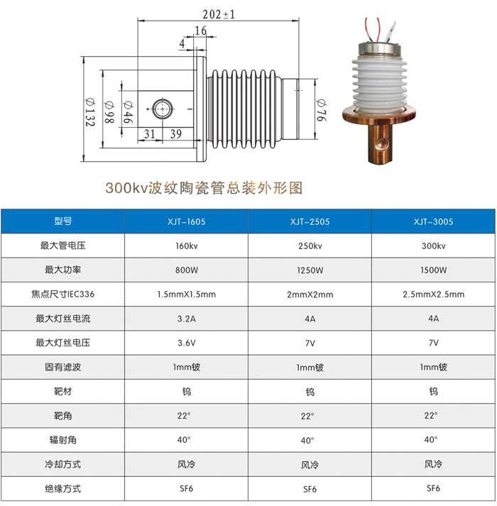 300波紋陶瓷X射線(xiàn)管（XJT-3005）